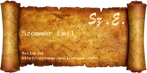 Szommer Emil névjegykártya