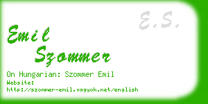 emil szommer business card